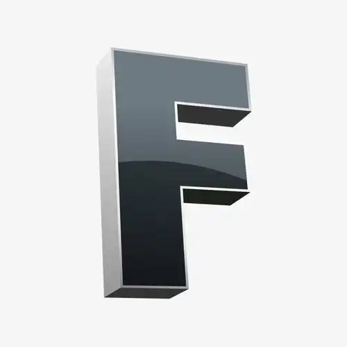 立体悬浮黑色立体悬浮字母f