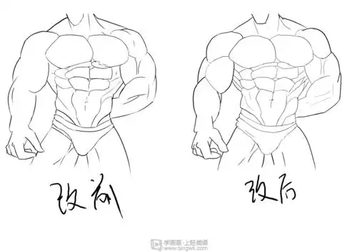 临摹男性肌肉—角色人物肌肉绘画训练