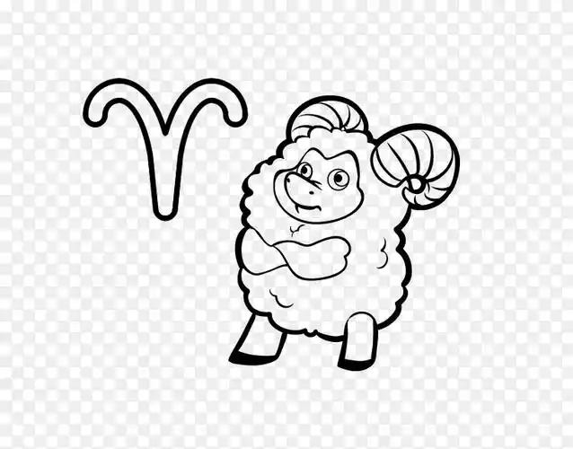 白羊座画十二生肖星座黑白星座白羊座