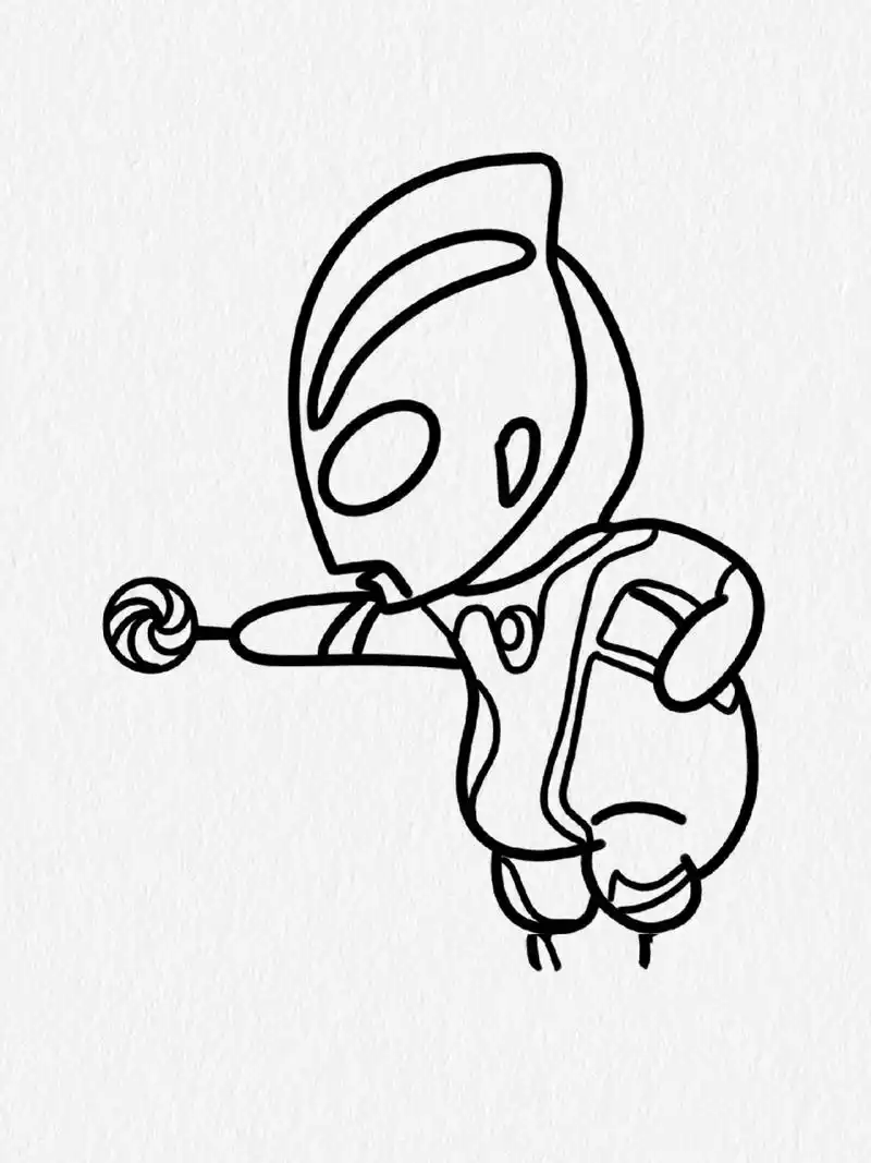 奥特曼|超简单简笔画|附作画过程                呐,看你这么可爱的