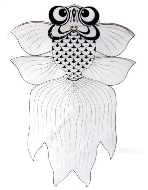 潍坊厂家直销订做 diy手绘风筝 黑白金鱼风筝 风筝工艺品批发可爱的