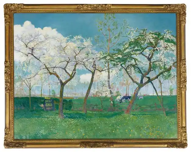 1904年作 春日牧场 布面油画 - 时光遗珍—英国古堡秘藏西方经典油画