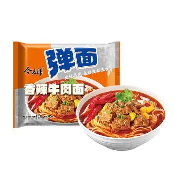 今麦郎方便面泡面弹面袋香辣牛肉面整箱装102g24袋