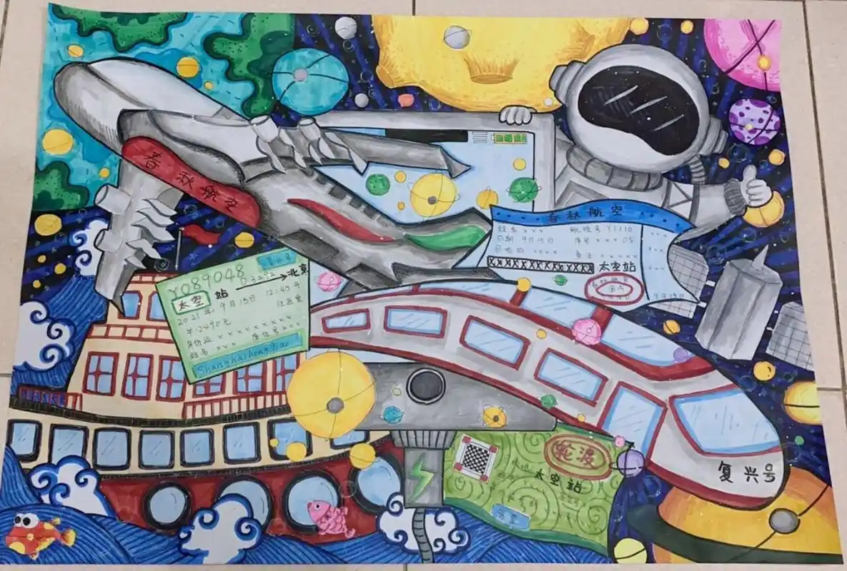 科学幻想画 太空自由行 宇宙中那颗最美丽的蓝色星球就是我们的地球