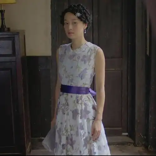 剃刀边缘马伊琍关海丹明星同款连衣裙17夏季a字裙长裙印花大摆裙