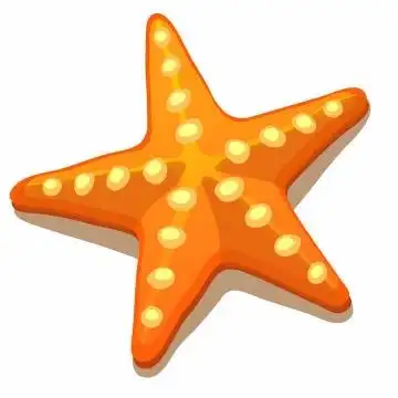 橙色的卡通海星海洋生物png图片免抠矢量素材