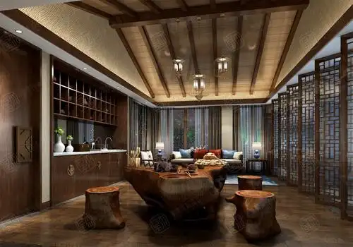 嘉定农庄会所 新中式装修效果图