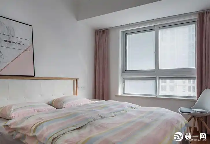 上海高兴花园二居室80平简约风格卧室装修效果图