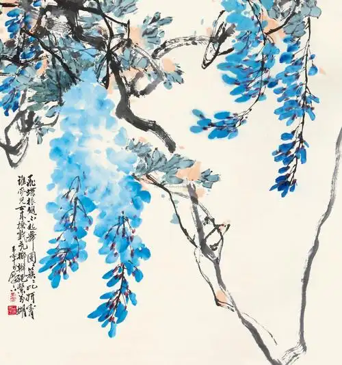 【紫藤 镜心 设色纸本】拍卖品_图片_价格_鉴赏_绘画_雅昌艺术品拍卖