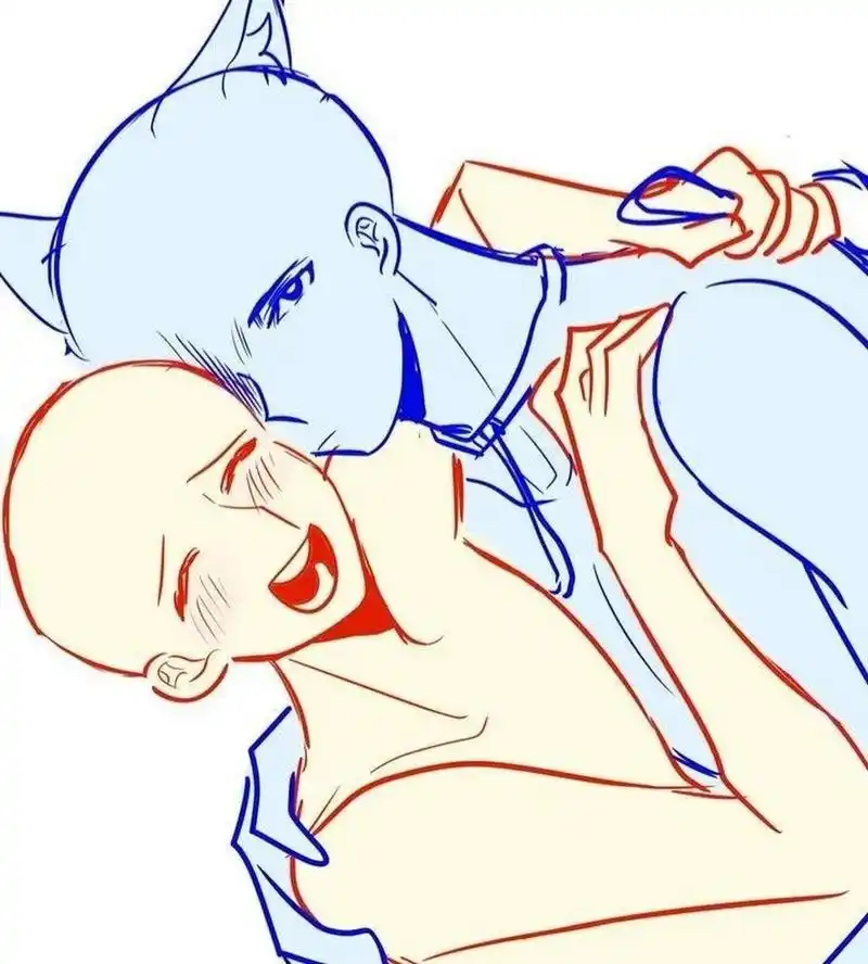 粘人的犬系男朋友双人模板#遇见艺术##绘画参考#
