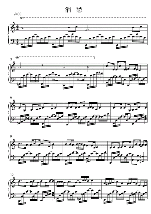 c钢琴谱消愁毛不易.pdf 3页