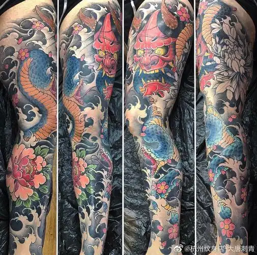 纹身日式传统花腿