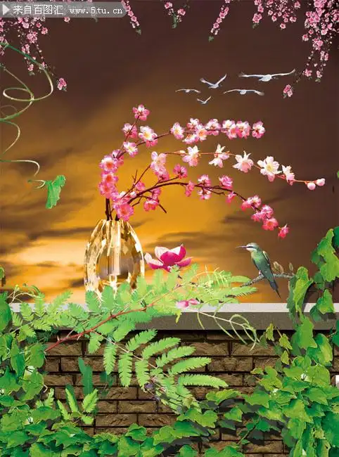 鸟语花香图片素材 -大自然-百图汇素材网