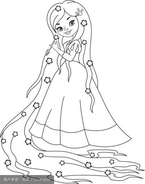 画古装公主裙简笔画