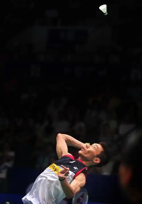 图文李宗伟进世锦赛四强李宗伟跃起回球