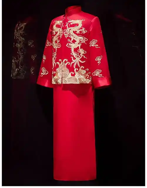 秀禾男马褂夏季男士新郎服中式婚礼结婚礼服唐装中国风婚服朱孝天男s