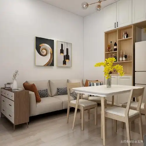 55平方正公寓,改两室一厅二居现代简约家装装修案例效果图