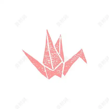 卡通可爱蜡笔画千纸鹤素材