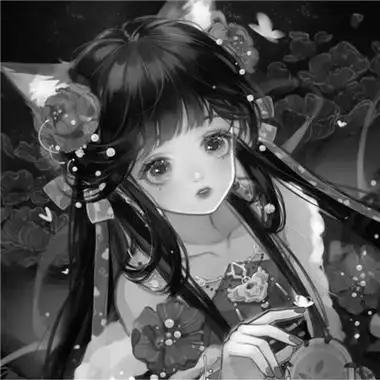 黑白古风动漫头像女(110张)_女生动漫头像_头像屋