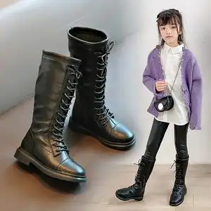 女童长筒靴儿童公主长靴2020秋季新款小女孩皮靴高筒靴中大童单靴