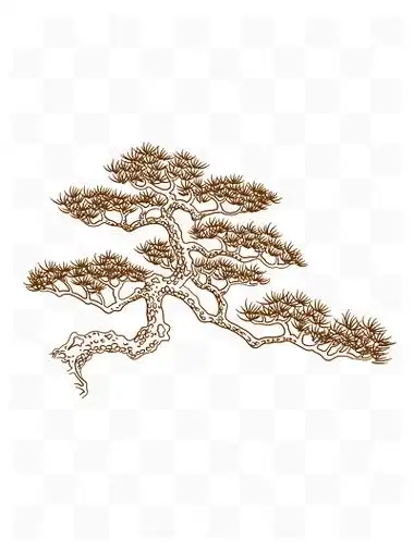 中国画 i> i>水 /i> /i> i>墨 /i>矢量线稿 i>松 /i> i>树 /i>植物 i>