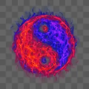 彩色火焰太极八卦效果图片素材