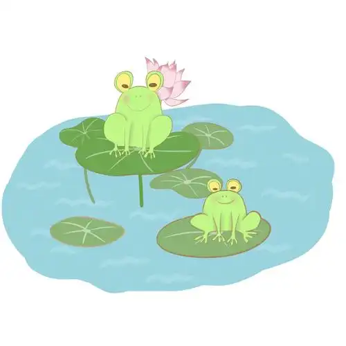 卡通大暑夏天荷花青蛙池塘元素gif动态图大暑元素[gif]