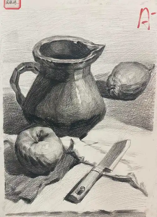 902班美术课堂作业展示-素描静物(2020.11.7 )