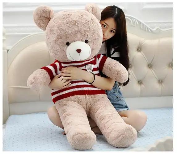 迪士尼disney新款大号泰迪熊毛绒玩具公仔穿毛衣玫瑰熊女生节日礼物