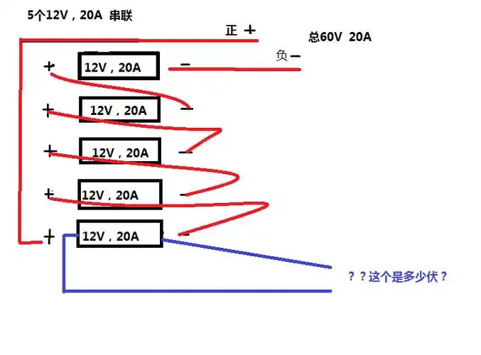 我的电动车是串联60伏20安电池,在保证60伏的情况下在从其中任意一组