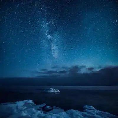 系列10:不一样的星空与冰川海洋,蓝色系冷色调,背景壁纸