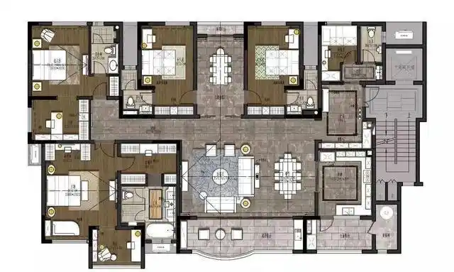 实用大平层350平米大横厅设计居家体验达到极致