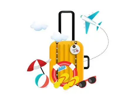 卡通旅游旅行箱素材