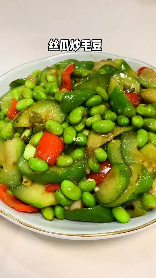 夏天来一份丝瓜炒毛豆清爽可口低卡低脂