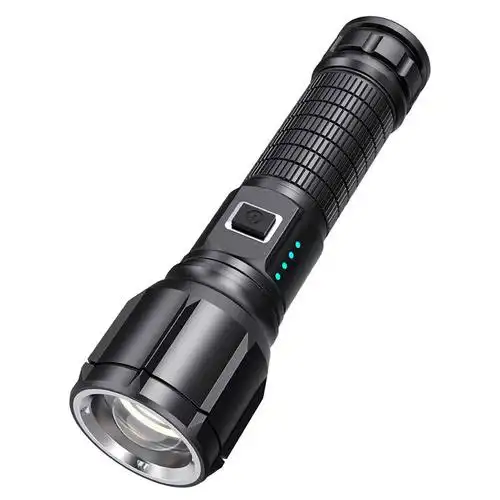 跨境新款户外照明强光手电 多功能手电筒手握式电筒充电p90强光