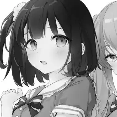 黑白动漫女闺蜜头像