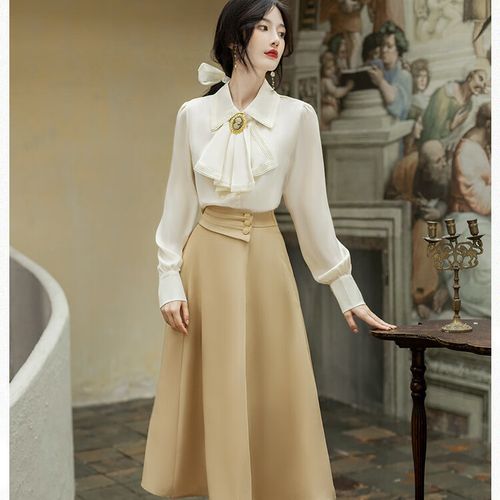 语贝集法式复古连衣裙赫本风气质名媛宫廷风高级感穿搭两优雅显瘦日