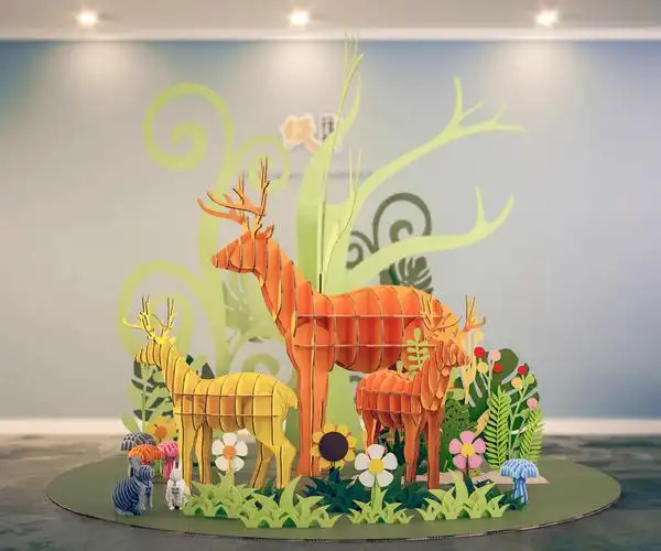 瓦楞纸动物场景