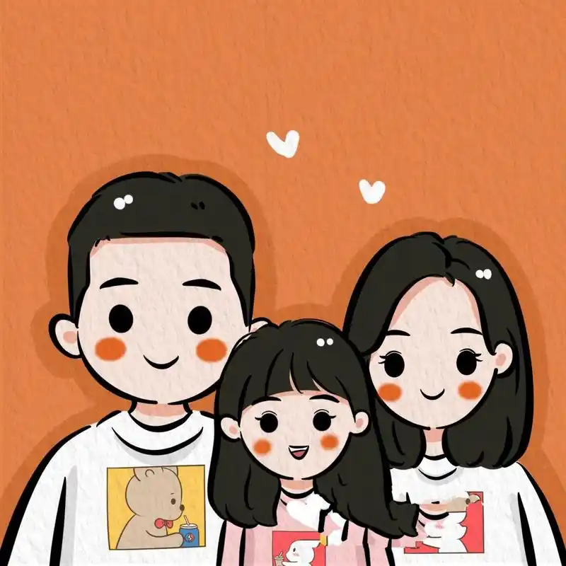 手绘头像,亲子头像,卡通头像