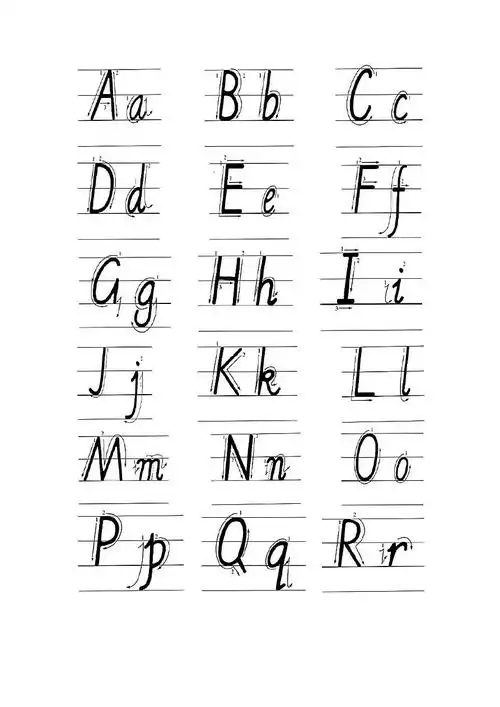 26个字母手写体示范