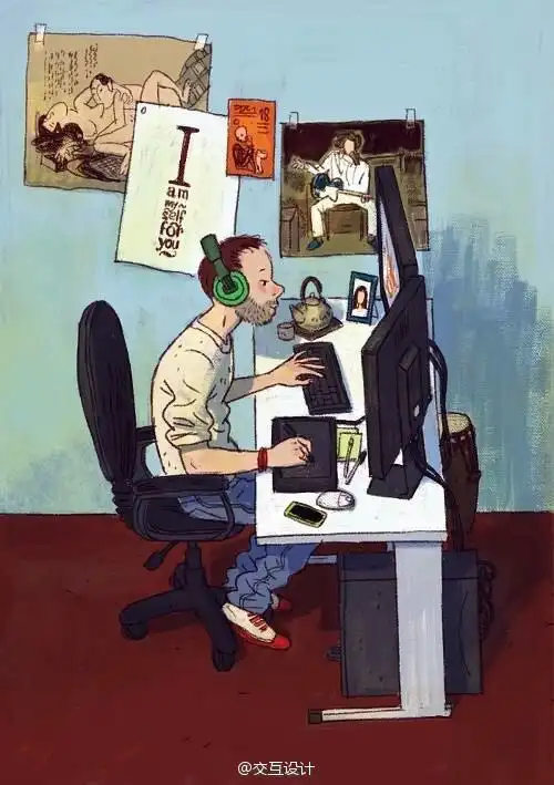 工作中的平面设计师你的姿势太销魂