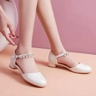 兹仕猫儿童高跟鞋女公主7-12岁女童7学生公主凉鞋9中大童10表演出