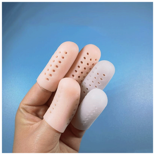 优凡优品假手指套残疾人新款带孔硅胶手指套保护手指透气手写i48s白色