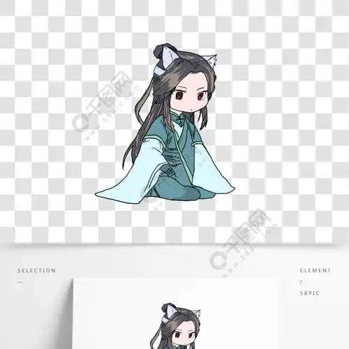 古风q版可爱人物男子公子狐狸公子