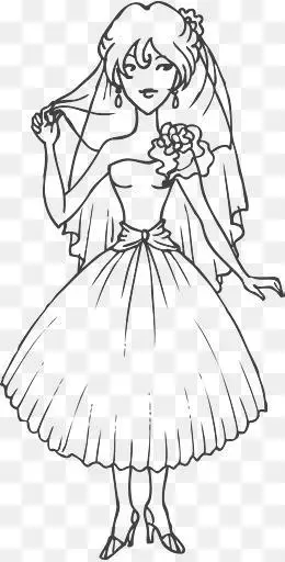 新娘裙子简笔画