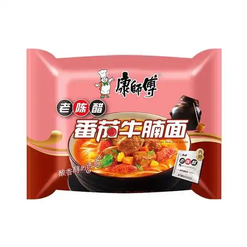 康师傅番茄牛腩袋装方便面红烧牛肉面速食即食泡面冲泡方便面