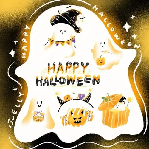 createmore万圣节小幽灵贴纸