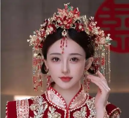 秀禾服新娘造型图片,11种金色/红色秀禾服造型分享 — 满分女性网