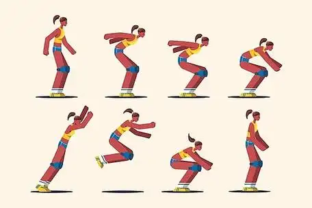 扁平人物动画帧