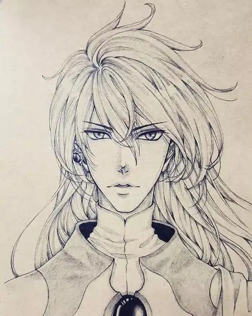 帅哥素描古代美男素描大图铅笔画人物漫画素描 帅哥简笔画 手绘 素描